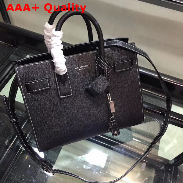 Saint Laurent Baby Sac De Jour Souple Bag in Black Grained Leather Replica