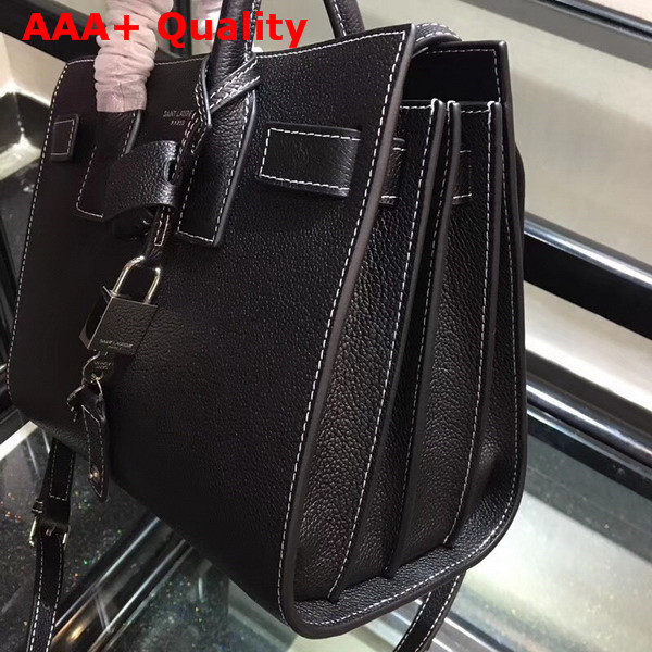 Saint Laurent Baby Sac De Jour Souple Bag in Black Grained Leather Replica