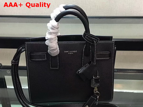 Saint Laurent Baby Sac De Jour Souple Bag in Black Grained Leather Replica