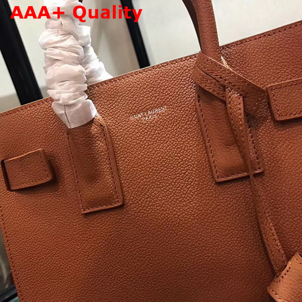 Saint Laurent Baby Sac De Jour Souple Bag in Brown Grained Leather Replica