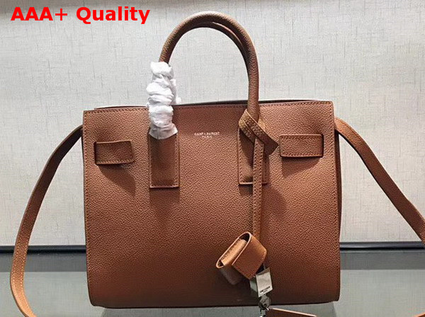 Saint Laurent Baby Sac De Jour Souple Bag in Brown Grained Leather Replica