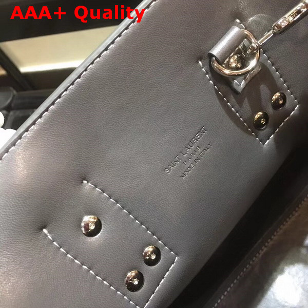 Saint Laurent Baby Sac De Jour Souple Bag in Grey Grained Leather Replica