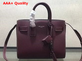 Saint Laurent Baby Sac De Jour Souple Bag in Oxblood Grained Leather Replica