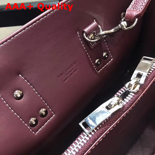 Saint Laurent Baby Sac De Jour Souple Bag in Oxblood Grained Leather Replica