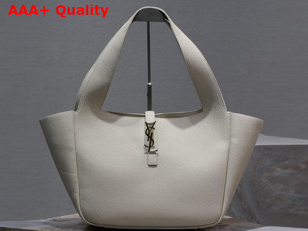 Saint Laurent Bea Hobo in White Grained Leather Replica