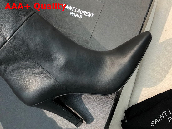 Saint Laurent Betty Over The Knee Boots in Black Shiny Grained Leather Replica