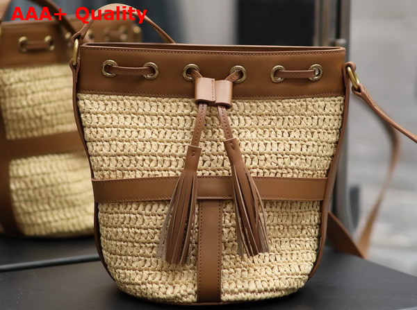 Saint Laurent Bucket Bag in Naturel Raffia Replica