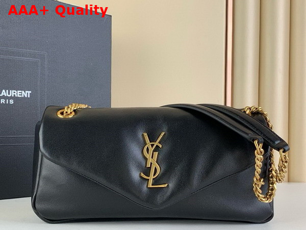 Saint Laurent Calypso Bag in Black Plunged Lambskin Replica