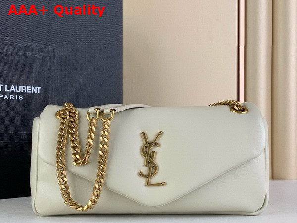 Saint Laurent Calypso Bag in Blanc Vintage Plunged Lambskin Replica