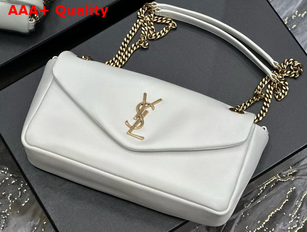 Saint Laurent Calypso in Plunged Lambskin Blanc Vintage Replica