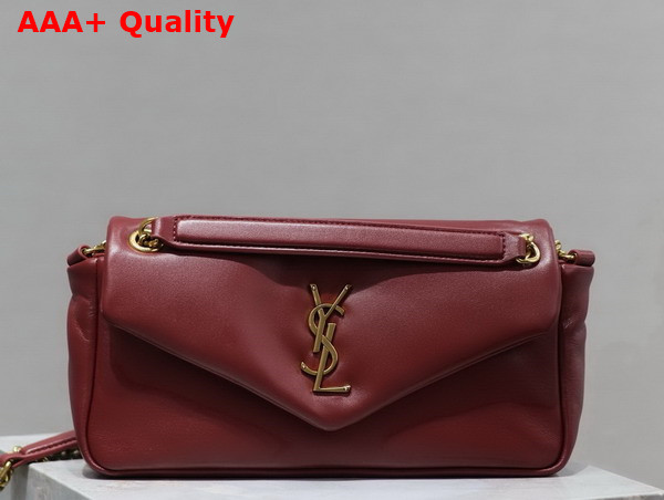 Saint Laurent Calypso in Plunged Lambskin Rouge Merlot Replica