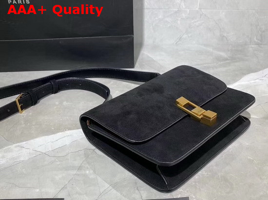 Saint Laurent Carre Satchel in Black Suede Replica