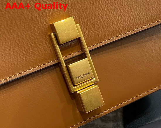 Saint Laurent Carre Satchel in Brick Smooth Leather Replica