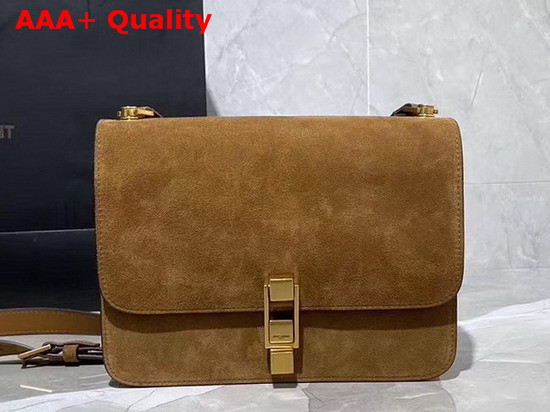 Saint Laurent Carre Satchel in Moka Suede Replica