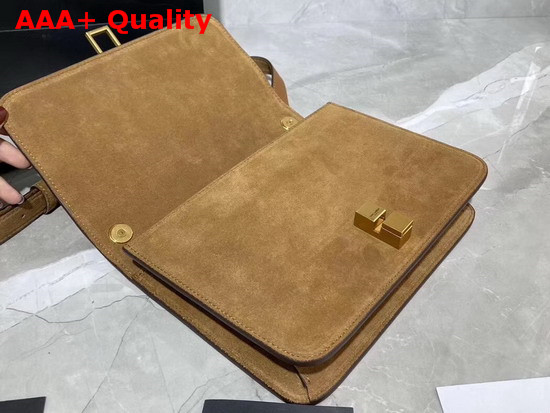 Saint Laurent Carre Satchel in Moka Suede Replica