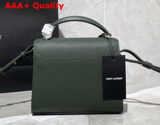 Saint Laurent Cassandra Mini Top Handle Bag in Dark Green Grain De Poudre Embossed Leather Replica