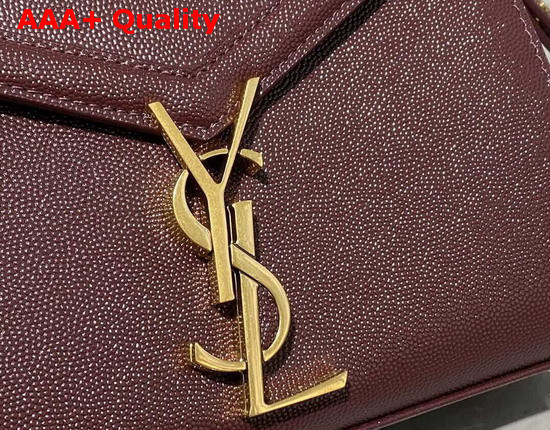 Saint Laurent Cassandra Mini Top Handle Bag in Dark Legion Red Grain De Poudre Embossed Leather Replica