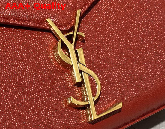 Saint Laurent Cassandra Mini Top Handle Bag in Eros Red Grain De Poudre Embossed Leather Replica