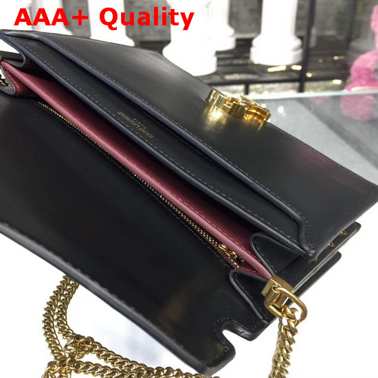 Saint Laurent Cassandra Monogram Clasp Bag in Black Smooth Leather Replica