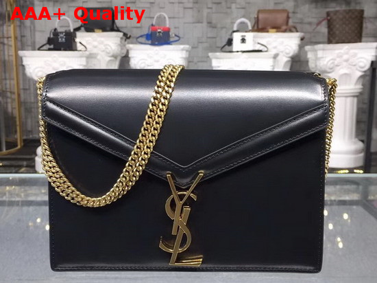 Saint Laurent Cassandra Monogram Clasp Bag in Black Smooth Leather Replica