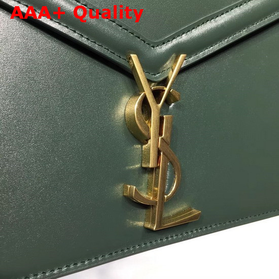 Saint Laurent Cassandra Monogram Clasp Bag in Dark Green Smooth Leather Replica