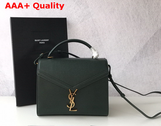 Saint Laurent Cassandra Top Handle Medium Bag in Dark Green Grain De Poudre Embossed Leather Replica