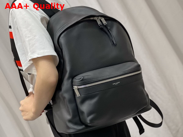 Saint Laurent City Backpack in Black Leather Replica