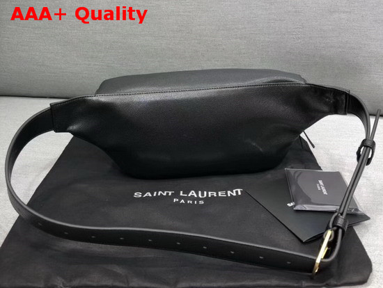 Saint Laurent Classic Monogram Belt Bag in Black Grain De Poudre Embossed Leather Replica