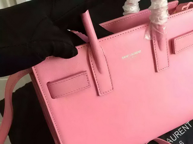 Saint Laurent Classic Nano Sac De Jour Bag in Lipstick Pink Leather for Sale