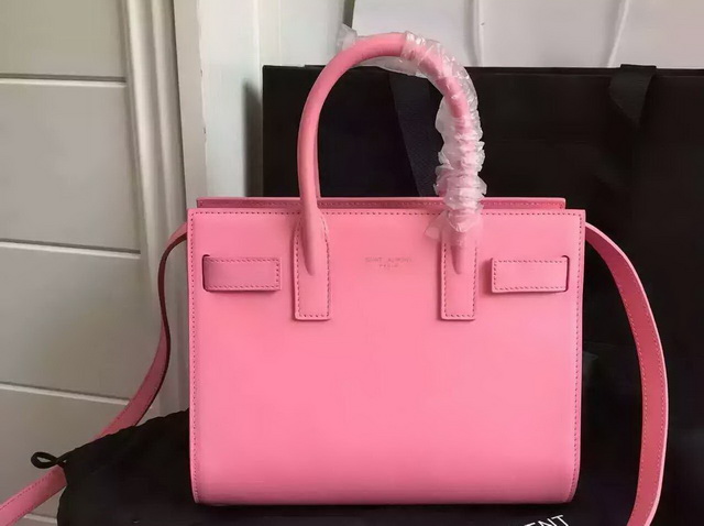 Saint Laurent Classic Nano Sac De Jour Bag in Lipstick Pink Leather for Sale