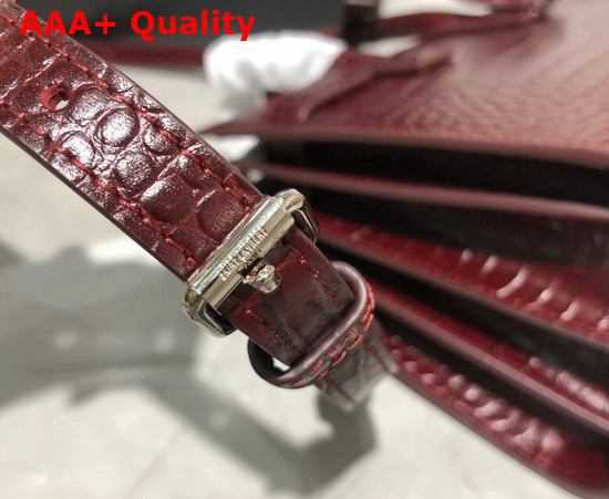 Saint Laurent Classic Sac de Jour Nano in Opyum Red Crocodile Embossed Matte Leather Replica