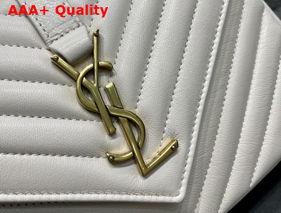 Saint Laurent College Medium in Quilted Leather Blanc Vintage Replica