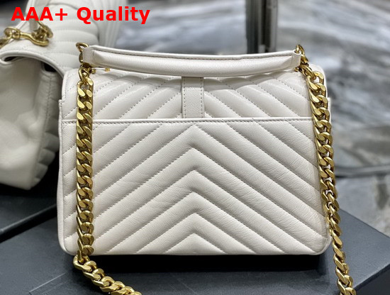 Saint Laurent College Medium in Quilted Leather Blanc Vintage Replica