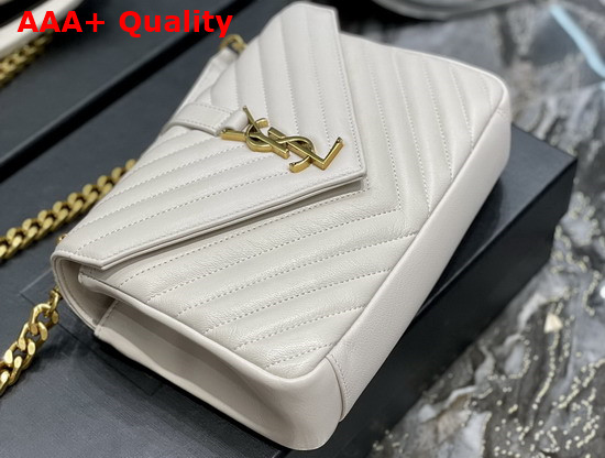 Saint Laurent College Medium in Quilted Leather Blanc Vintage Replica