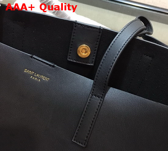 Saint Laurent EW Shopping Bag in Black Supple Leather Replica