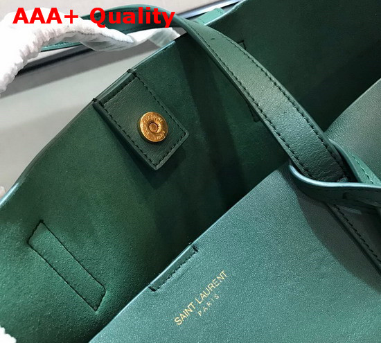 Saint Laurent EW Shopping Bag in Dark Green Supple Leather Replica