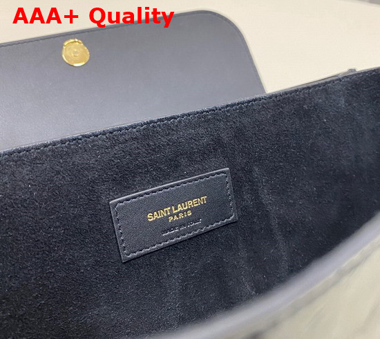 Saint Laurent Elise Shoulder Bag in Black Alligator Embossed Patent Leather Replica