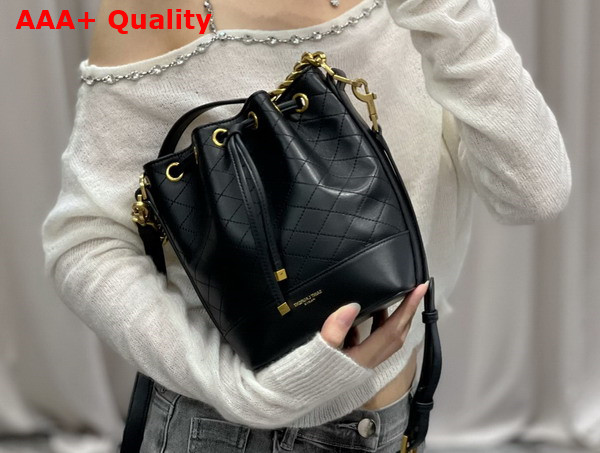 Saint Laurent Emmanuelle Small Bucket Bag in Black Quilted Lambskin Replica