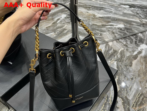 Saint Laurent Emmanuelle Small Bucket Bag in Black Quilted Lambskin Replica