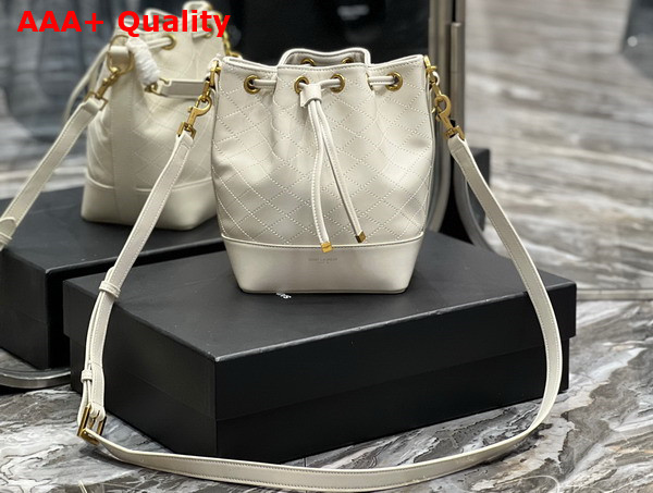 Saint Laurent Emmanuelle Small Bucket Bag in Quilted Lambskin Antique Vintage Replica