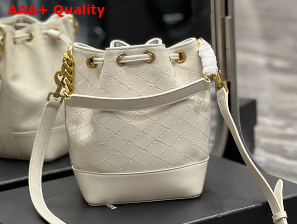 Saint Laurent Emmanuelle Small Bucket Bag in Quilted Lambskin Antique Vintage Replica