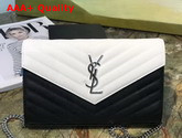 Saint Laurent Envelope Chain Bag in Black and White Matelasse Leather Replica