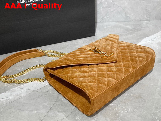 Saint Laurent Envelope Medium Bag in Cinnamon Mix Matelasse Suede Leather Replica