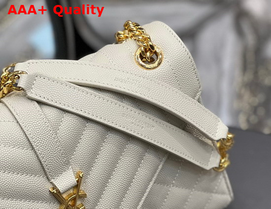 Saint Laurent Envelope Medium Bag in Mix Matelasse Grain de Poudre Embossed Leather Blanc Vintage Replica