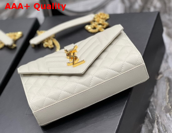 Saint Laurent Envelope Small Bag in Mix Matelasse Grain de Poudre Embossed Leather Blanc Vintage Replica