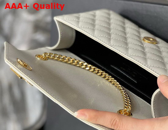 Saint Laurent Envelope Small Bag in Mix Matelasse Grain de Poudre Embossed Leather Blanc Vintage Replica