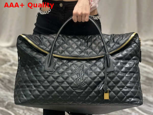 Saint Laurent Es Giant Travel Bag in Black Quilted Leather Replica