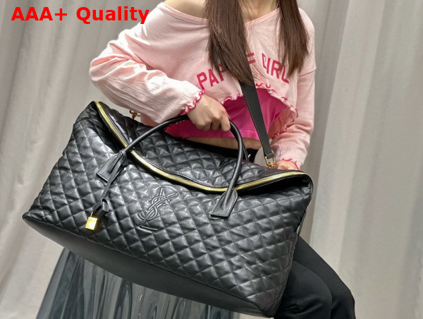 Saint Laurent Es Giant Travel Bag in Black Quilted Leather Replica