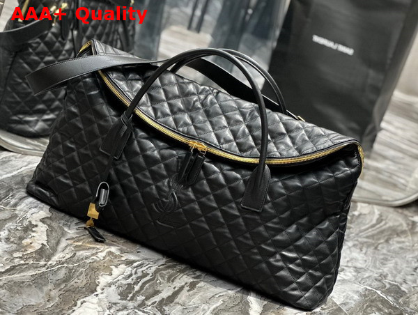 Saint Laurent Es Giant Travel Bag in Black Quilted Leather Replica