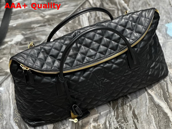 Saint Laurent Es Giant Travel Bag in Black Quilted Leather Replica